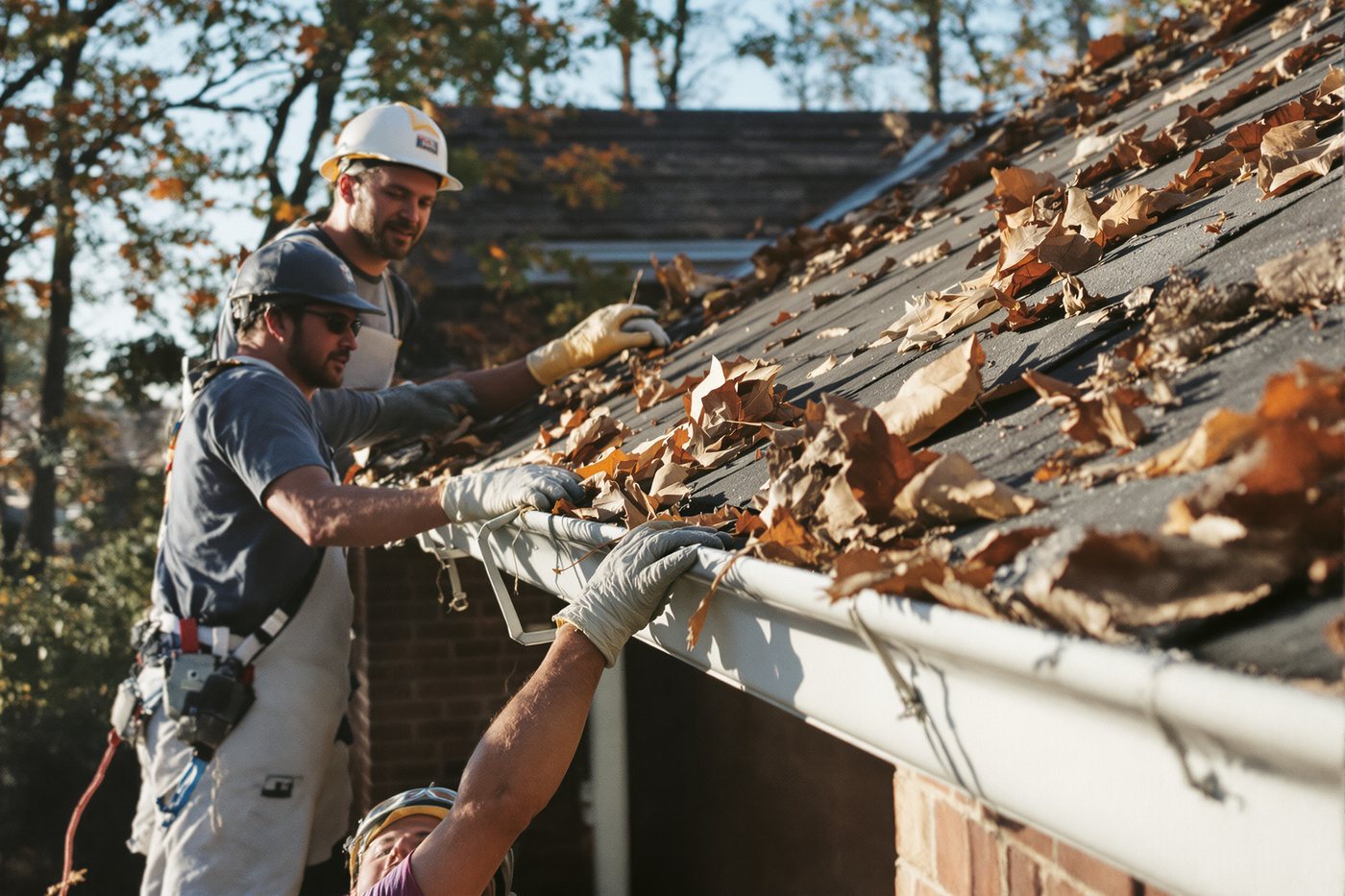 Cleaning gutters before install